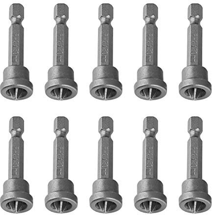 Drywall Screwdriver Bits 10pcs Magnetic Cross Bits Set Ph2 Hex Shank Gypsum Board Positioner Plasterboard Locator