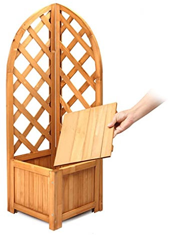 MyGarden Wooden Corner Lattice Planter Trellis Large Flower Plant Climbing Support Box Backboard Deck Patio Garden 2360