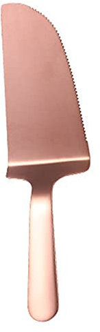 Brasse Stainless Steel Pizza Shovel Bread Slicer Serrated Edge Cake Pie Server Divider Cake Cutter Knife Dessert Spatula Rose Gold