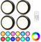 Cadrim Luces de Armario RGB con Control Remoto, 4 Luces de Gabinete LED, Luz Nocturna, 13 Colores Brillo Ajustable Alimentado por 3 Pilas AA (no Incluido) para Iluminación de Armarios, Escalera etc