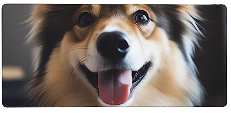 Tier Hund Foto Mauspad Erweitertes Gaming Mauspad Rutschfeste Tastatur-Pads Wasserdichte Laptop Schreibtischunterlage für Gaming Büro Zuhause