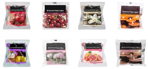 Fresh Scented Tealight Candles with 8 Hour Burn Time | Fancy Tealight Candles for Home Decoration,Christmas Candles,Xmas Decor (60 Tealights-3 Assorted Packs of 20)