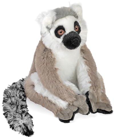 Wild Republic Cuddlekins Eco Mini Ringelschwanzmaki, Kuscheltier, 20 cm, Plüschtier, Füllung besteht aus gesponnenen recycelten Wasserflaschen, umweltfreundlich, Katta