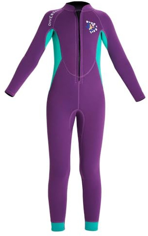 HUIOP Combinaison de plongée pour fille, combinaison en néoprène de 2,5 mm, manches longues, pour plongée à la plage