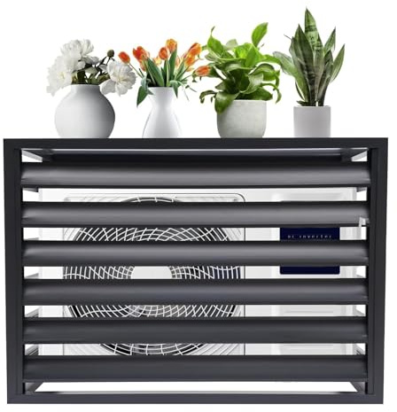 JXYQZD Klimaanlage Abdeckung Aus Aluminium, Freistehender Raumteiler mit Lamellen, Fensterläden für Blumenregale, mit Einer Oberen Abdeckung (Size : 2~3P-43x24x32in)