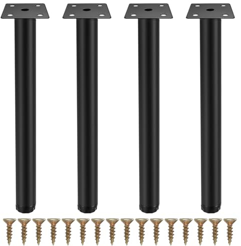 Fulushouxi 4 stycken möbelben, 25 cm (9,84 tum), justerbara möbelfötter, skåpfötter i metall, ersättning, stödfötter för möbler/soffa/bord/stol/skrivbord/kök/skåp/skåp/ben fötter (25 cm)