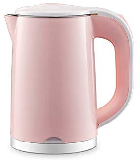 Bollitore elettrico in acciaio inossidabile, bollitore elettrico per uso domestico da 0,6 litri, doppio strato rosa Safehappy