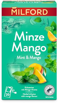 MILFORD Minze Mango | Kräutertee mit Mango-Aroma | 20 Teebeutel