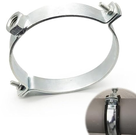 Casenly Support de Tuyau de Poêle, Collier de Montage avec Cheville Clapet d'étranglement Support pour Tuyau de Fumée Support Mural pour Conduit de Cheminée Supports d'ancrage 150mm