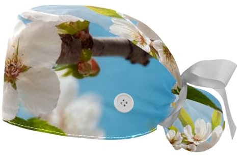 2 Stücke，OP-Hauben für Frauen，Herren OP-Haube，OP-Haarnetz für Frauen,Für die Küche,AST Blumen Baum