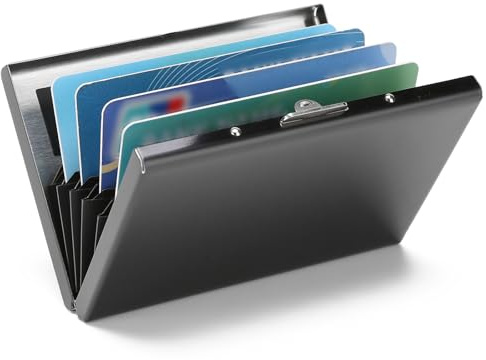 LOUEBICA Stainless Steel Credit Card Wallet RFID Blocking Metal Case Pocket Business Card Holder for Women and Men