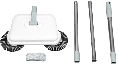 Senrusa Hand Push Sweeper 2 in 1 Wet Dry Use 360 Degree Rotating Quiet Manual Sweeping Mop for Wood Tile Floor