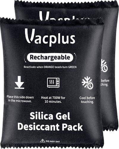 Vacplus 2er-Pack 400 g Luftentfeuchter Auto – Wiederverwendbare Silikagel-Beutel mit Indikator, Auto-Entfeuchter und Feuchtigkeitsabsorber mit Silica-Kugeln für Schrank & Schublade, 14.7 x 18.0cm