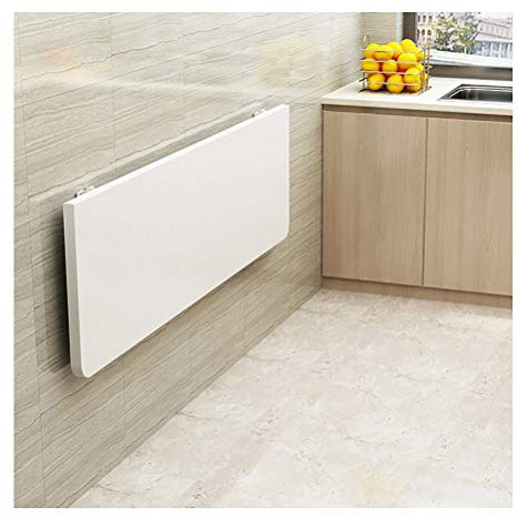 HDIJDY Mesa Plegable de Pared con Tablero de Madera y Marco de Soporte de Metal, Estable, fácil de Instalar, Color Negro, 120 x 40 cm