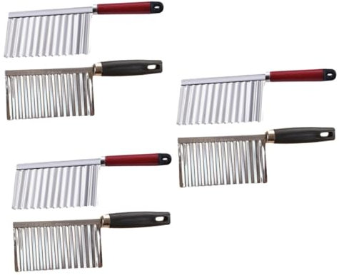 Alipis 3 Series Cuchillo Ondulado Para Patatas Papa Cortador Ondulado Arruga Rebanador De Verduras Ondulado Cortadora De Patatas Onduladas Helicóptero Ondulado 2 Piezas X 3