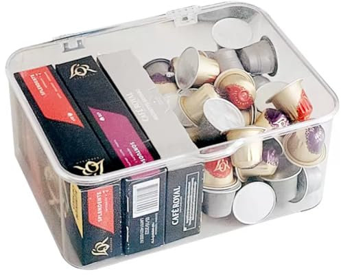 VDCVADKYE Portacápsulas de café, Portacápsulas de café con Tapa, Caja Transparente for Guardar cápsulas de café