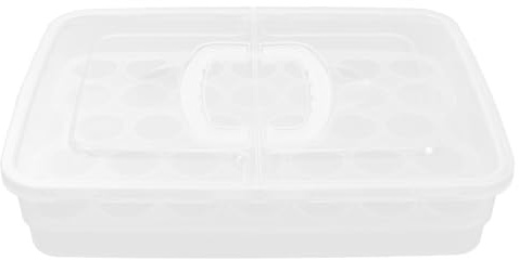 BESPORTBLE Contenitore Porta Uova Frigorifero Trasparente con Manico Multi-scomparto Capiente per Conservazione Uova Fresche e Sode Organizer Impilabile per Casa e Ristorante