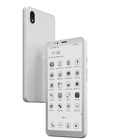Bigme HiBreakS Black and White Epaper Smart Phone,3300mAh Battery, 8-Core Processor, 6GB+128GB, 5.84 Inch Mobile Phone, Dual Camera, White