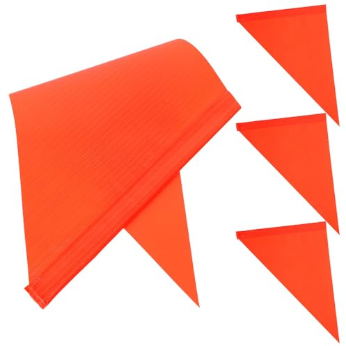 GANAZONO 4pcs Bicycle Safety Flags Orange Reflective Triangle Replacement Warning Flags Without Pole Water-resistant High Visibility for Outdoor Cycling Hiking Camping