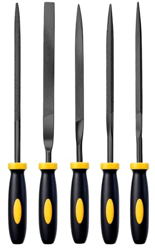 5 piezas de lima de precisión metal, kit de limas de acero al carbono, herramientas de mano para electricistas y pinzadores, para manicura, afilado gancho de pescado, reparación de llaves, afilado de