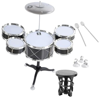 JISADER Jazz Schlagzeug für Kinder, Musikspielzeug, Pädagogisches Schlaginstrument für Kleinkinder, Vorschulkinder, Schwarz