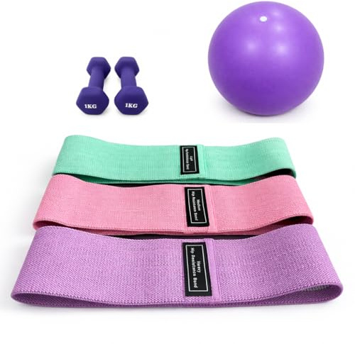 YASPROX Pilates-Set für zu Hause – Pilates-Trainingsset mit Widerstandsbändern, Pilatesball & Zubehör – Home-Workout-Fitness-Set.