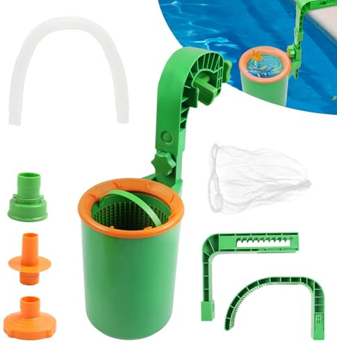 YedZen Skimmer di superficie per piscine fuori terra, skimmer sospeso, cestello con 10 skimmer calzini per piscine fuori terra, verde