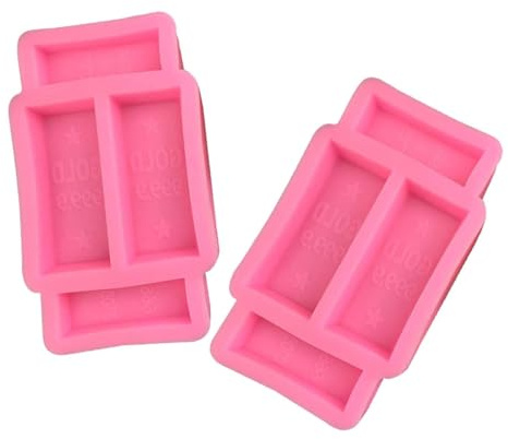 BEBEMOKO 2pcs Silicone Gold Brick Mold Creative Design Chocolate Candy Mould Easy to Clean Environmentally Friendly Pink for Home and Professional Cake Shop Baking