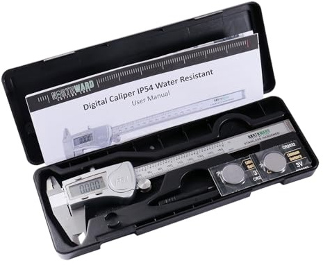 Accusize Industrial Tools Digital Caliper, 0-6''/0-150 mm Range by 0.0005''/0.01 mm Resolution, Large LCD, Ip54 Water Resistant, 2015-0150