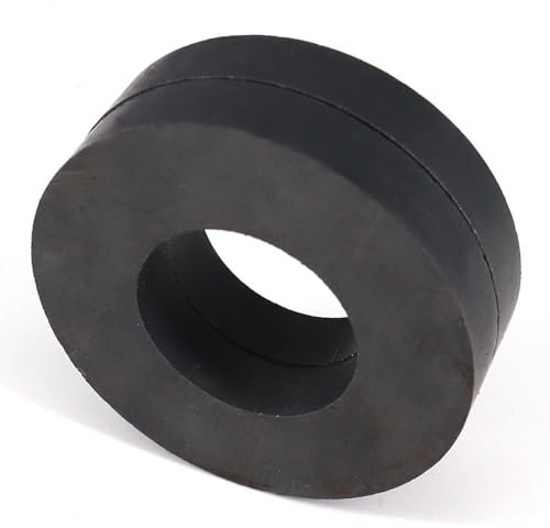 Ringmagnete große Qualität Y35 Keramikmagneterund stark Ferrit magnete mit Loch Ø 60 mm x 32mm x 10 mm, Magnetring Scheibe mit Loch Ring für Industrie, DIY, Basteln, Wissenschaftsprojekte (2 Stück)