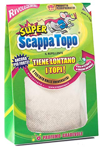 SCAPPATOPO IL BIO-REPELLENTE Super 3 pezzi. Repellente naturale per topi. Ecologico! Ancora più forte. Allontana i Topi con la forza della Natura.