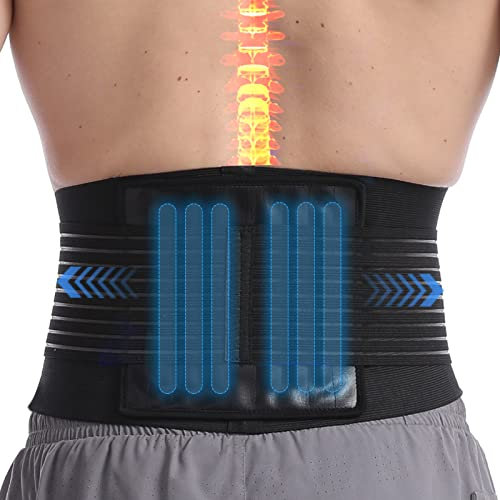Paskyee Ceinture de soutien lombaire avec 6 baleines pour le soutien lombaire des hommes et femmes – le bas du dos pour soulagement de la douleur, réglable de soutien pour sciatique, scoliose