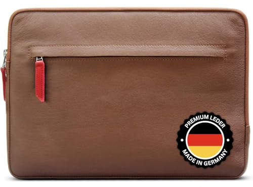 Pack & Smooch Lederhülle kompatibel mit MacBook Pro 16 | Pflanzlich gegerbtes Leder | Farbe Hellbraun | Angus