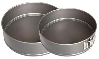 Samuel Groves Great British Bakeware 2 Pack 8 & 9 Set Superior Non-Stick Spring Form Cake Tin, Round Cake Tin with Loose Base for Easy Release, Fridge & Freezer Safe, Cheesecake, UK Made