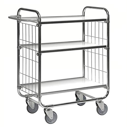 Kommissionierwagen 250 kg, mit 3 Böden, LxBxH 945 x 470 x 1.120 mm, verzinkt