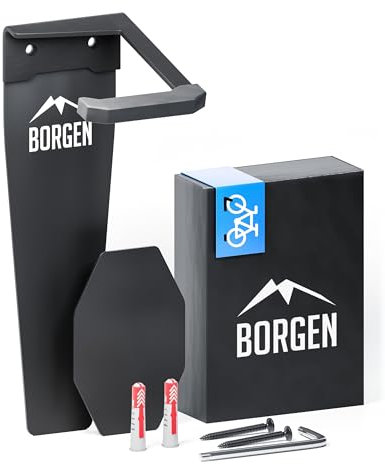 Borgen Fahrrad Wandhalterung Vertikal mit 32 kg Tragkraft - Fahrradhalterung Wand für E-Bike, MTB und Rennrad
