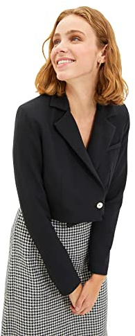 Trendyol Crop Blazer - Giacca da Donna, Colore: Nero, Nero, 46