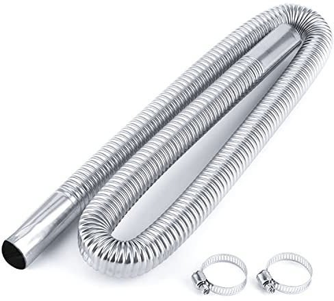 QISF Stainless Steel Exhaust Pipe,Car Parking Heater,Flexible Tail Pipe Diesel Gas Vent Gas Exhaust Hose for Auto | Also Fit for Kitchen Drain(D:2.5cm, 120cm)