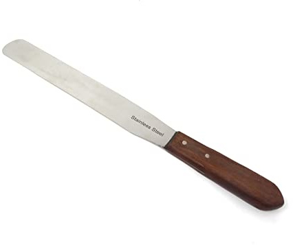 Wooden Handle Palette Knife Cake Icing Spreader Smoothing Decorating Spatula,Grilling, Baking Cooking Kitchen Utensil, 10 Inch Blade