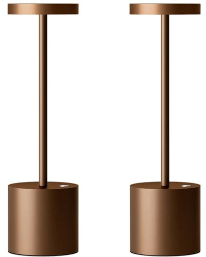 SAKRINGT 2 Pack Cordless Table Lamp Rechargeable,5000mAh Battery Powered Table Light, Dimming Portable LED Desk Lamp for Restaurant/Outdoor