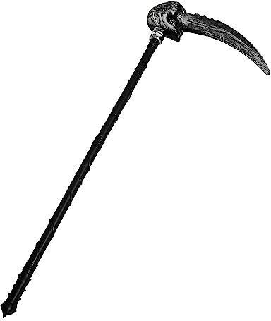 Ultra Sensenmann Sense- oder Sichel-Kostümzubehör aus Kunststoff für Halloween-Kostüme als Requisite für Death Devils Reapers oder Killers (Einkopf-Schädel)