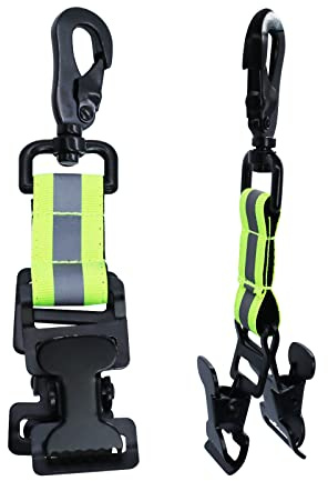 Aimeke 2 Stück Feuerwehr Handschuhhalter Doppelter Clip mit Karabiner, Handschuh Clip Metall Handschuhclip für Handschuhen, Schutzhelmen, Handtüchern