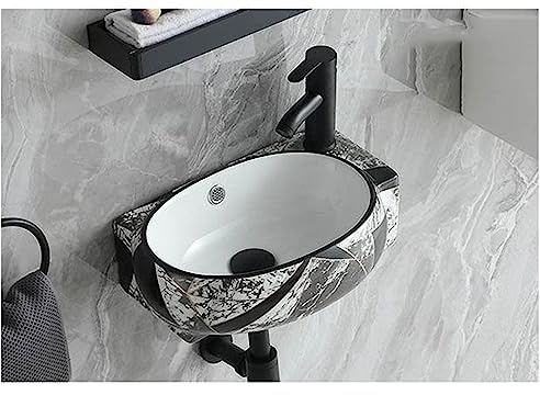 Mini Waschbecken Klein Waschbecken Gäste Wc Porzellan Keramik Eckwaschbecken Wandhalterung Waschbecken Ovales Badezimmer Gefäß Waschbecken Weißes Gefäß Waschbecken Waschtisch Mit Überlauf (heißer Und