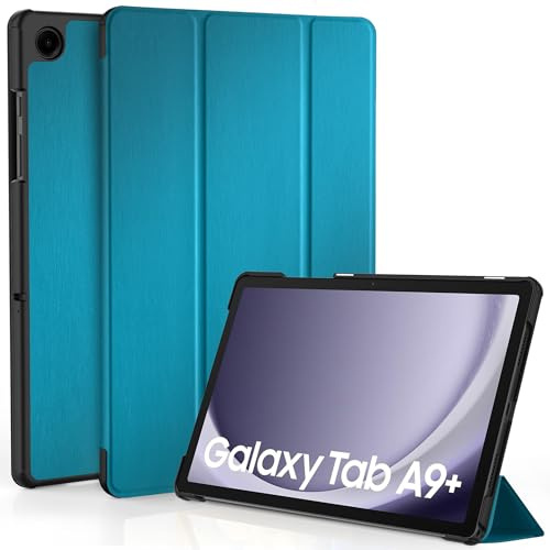 EasyAcc Hülle für Samsung Galaxy Tab A11+ Plus/ A9+ 11 Zoll Ultradünne | PU Leder Schutzhülle mit Standfunktion und Auto Sleep/Wake,Pfauenblau