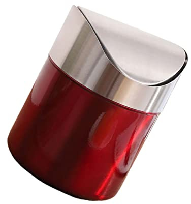 CAXUSD Stainless Steel Trash Can Waste Can Compact Desktop Garbage Bin for Kitchen and Laundry Rooms Not Rusty Easy to Carry