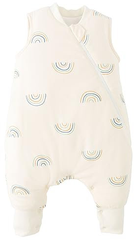 Duomiaomiao Baby Schlafsack mit füßen,1.5 Tog Ganzjahres Cartoon Bären Jungen Schlafsack, leichter hochwertiger Baumwoll-Kinder Schlafsack, geeignet für Kinder im Alter Von 6 Monaten bis 6 Jahren