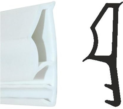 SN-TEC Stahlzargendichtung, Türdichtung, Ersatzdichtung, Z 1120, Breite: 23mm, Höhe: 6,8mm zum einstecken, Farbauswahl: weiß/grau (Weiß, 5 Meters)