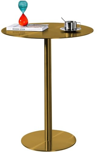 Lonmrrton Runder Beistelltisch Sofa-Beistelltisch Nachttisch, Bartisch im Freien Theke Bistro-Pub-Tische Kaffee-Besprechungstisch für die Küche zu Hause im Büro, Edelstahl (Size : 60x60x75cm)
