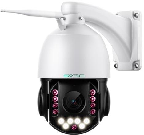 SV3C 4K 36X Zoom PTZ überwachungskamera Aussen, 8MP 2,4G 5GHz WLAN IP Kamera Outdoor mit Personen Fahrzeug Haustiererkennung, Auto-Track, Farbnachtsicht, ONVIF, FTP, Cloud & Micro SD-Kartenspeicher