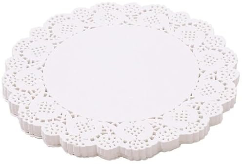 400 Pezzi Centrini di Carta Tondi Bianchi Diametro 11,5 cm, Sottotorta in Pizzo per Torte, Feste, Matrimonio, Decorazione, Usa e Getta, Cucina Biscotti Pane Torta Dolci, con Merletto Decorativo